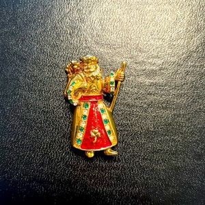 Vintage Solvar Santa brooch
